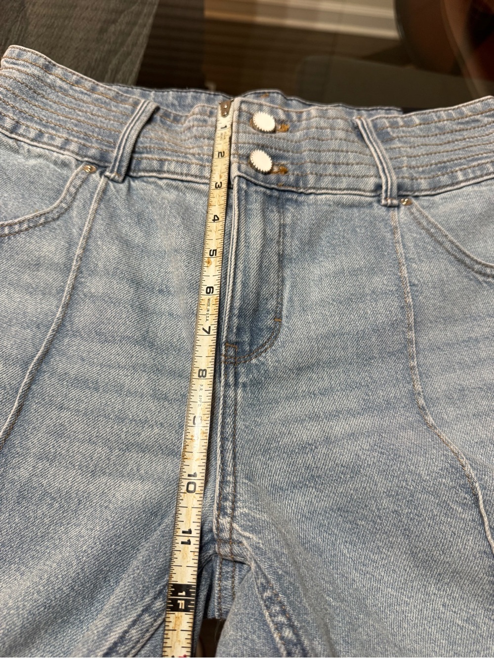 White House Black Market Light Blue Flare Jeans - Picture 7 of 16